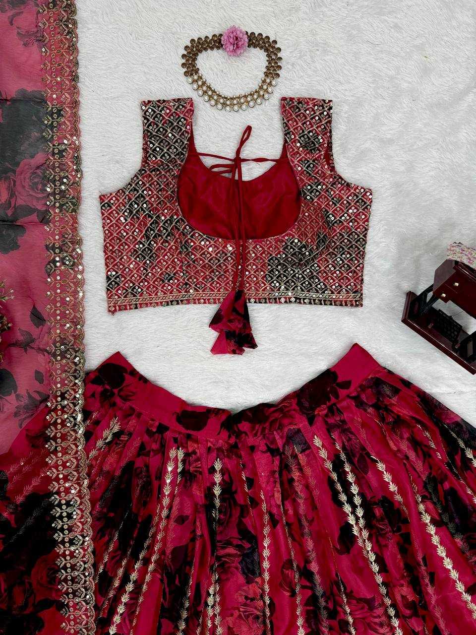 Ynf Organza RIN162 362 Lehengas Wholesale Fancy Lehenga Silk Lehenga Sequins Lehenga Manufacturer