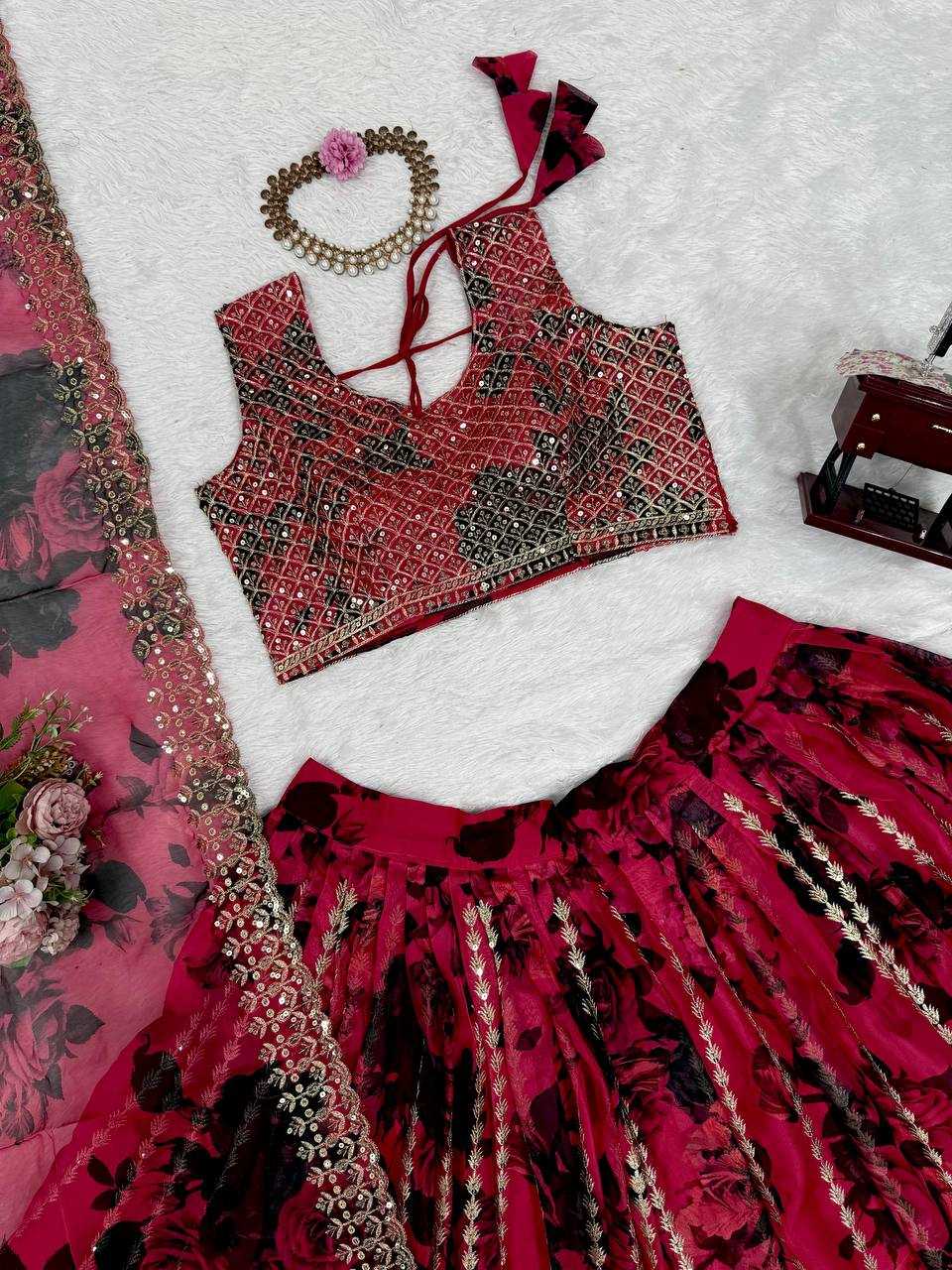 Ynf Organza RIN162 362 Lehengas Wholesale Fancy Lehenga Silk Lehenga Sequins Lehenga Manufacturer