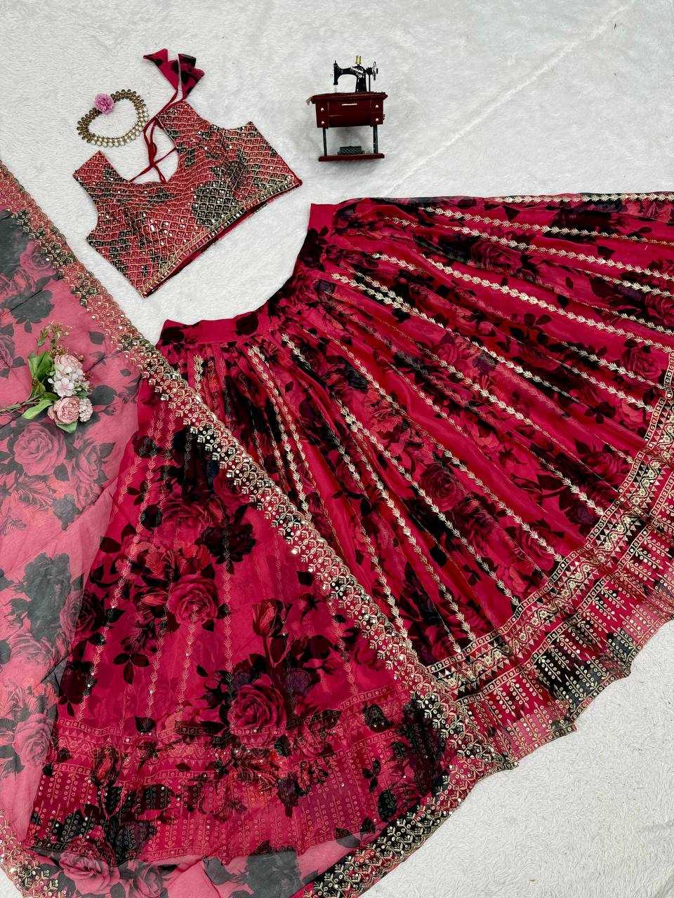 Ynf Organza RIN162 362 Lehengas Wholesale Fancy Lehenga Silk Lehenga Sequins Lehenga Manufacturer