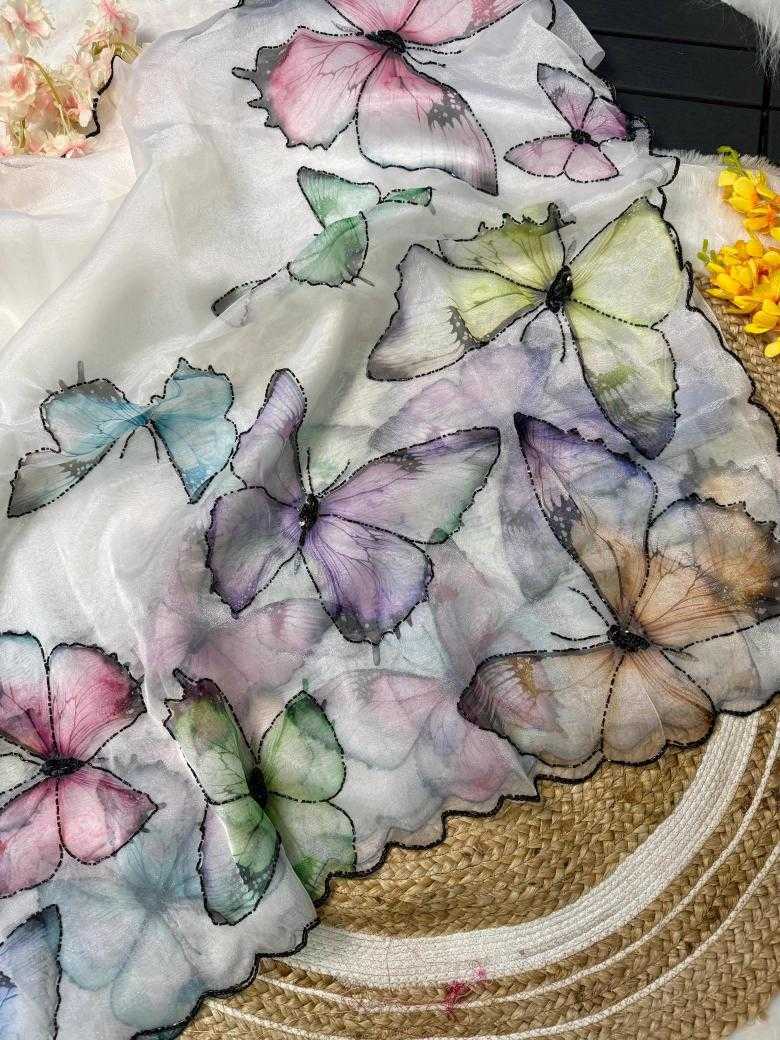 Ynf Organza RIN164 handprint Sarees Wedding Collections Festive Collections Wholesale Printed Sarees White Sarees Onam Collections Manufacturer