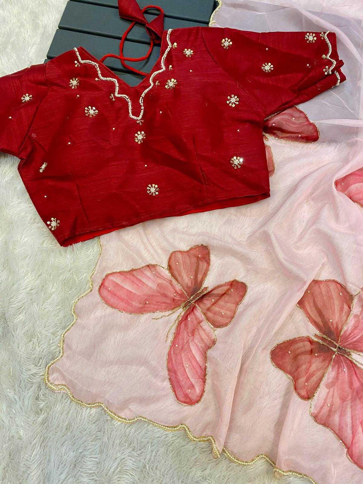 Ynf Organza RIN164 pearl nd cut dena Sarees Wedding Collections Festive Collections Wholesale Organza Sarees Printed Sarees Hand Work Sarees Manufacturer