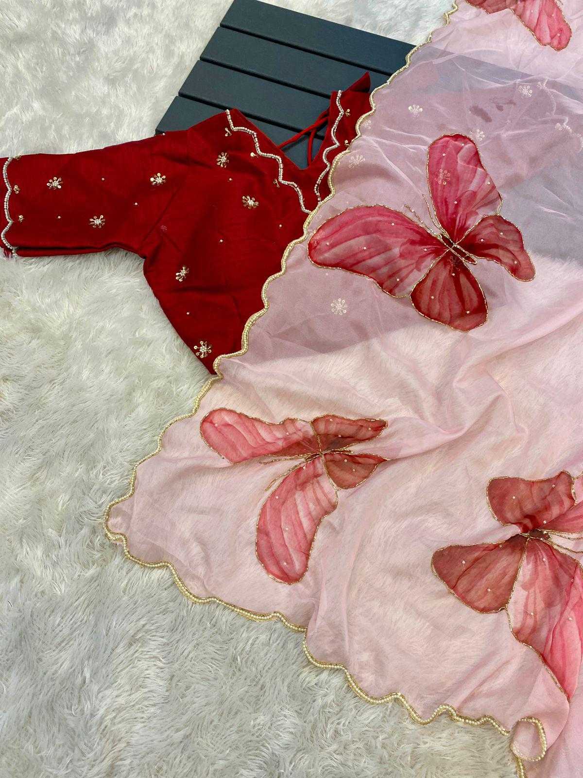 Ynf Organza RIN164 pearl nd cut dena Sarees Wedding Collections Festive Collections Wholesale Organza Sarees Printed Sarees Hand Work Sarees Manufacturer