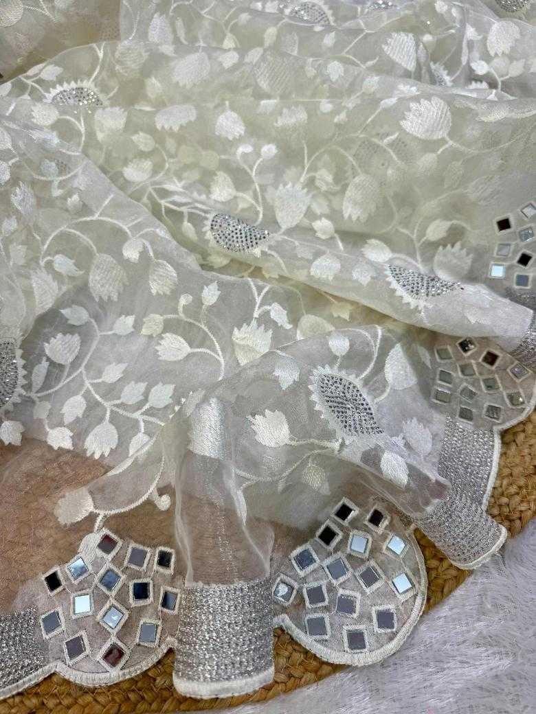 Ynf Organza RIN164 perfect blend Sarees Wedding Collections Festive Collections Wholesale Organza Sarees White Sarees Onam Collections Manufacturer