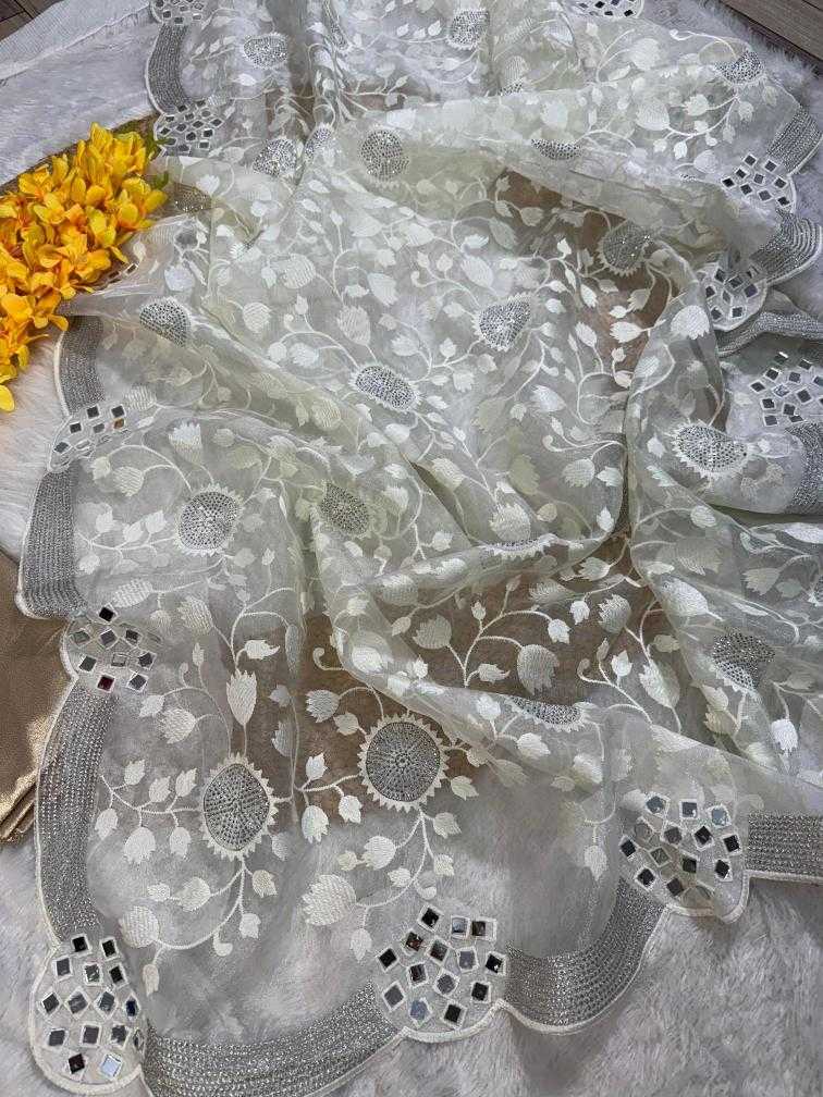 Ynf Organza RIN164 perfect blend Sarees Wedding Collections Festive Collections Wholesale Organza Sarees White Sarees Onam Collections Manufacturer
