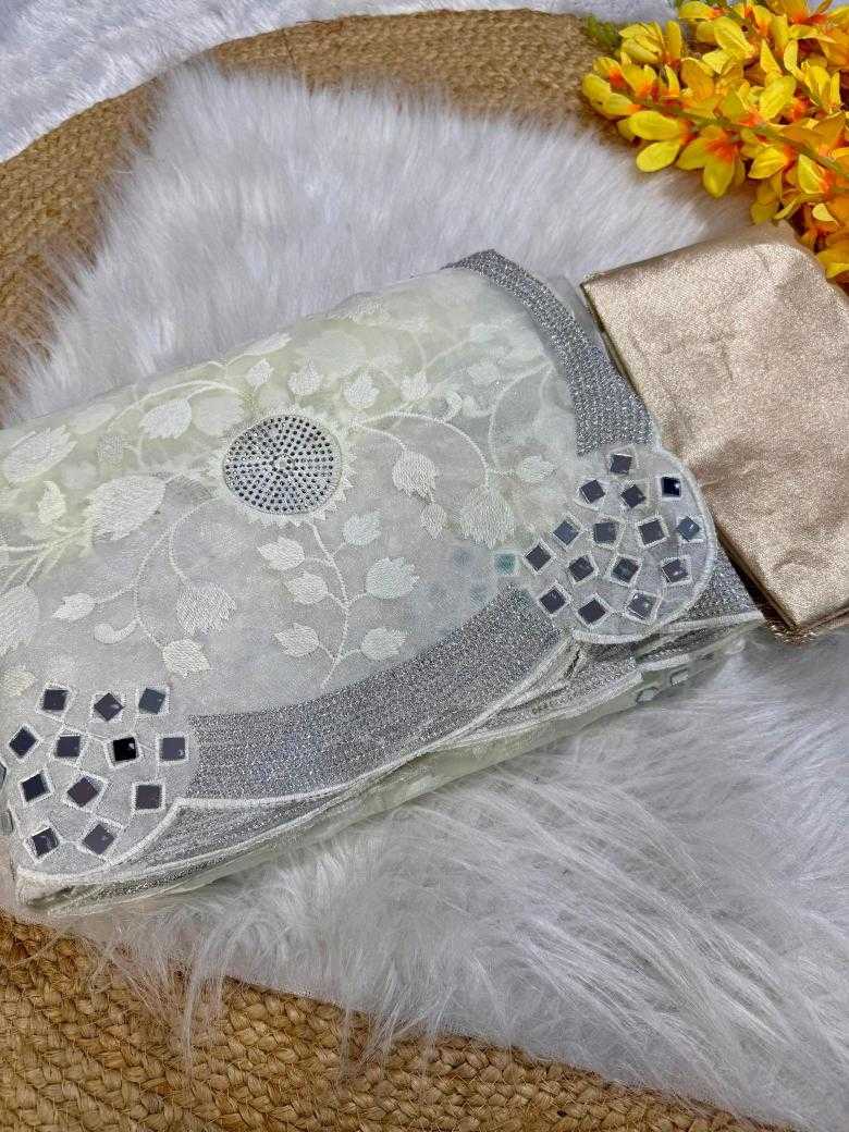 Ynf Organza RIN164 perfect blend Sarees Wedding Collections Festive Collections Wholesale Organza Sarees White Sarees Onam Collections Manufacturer