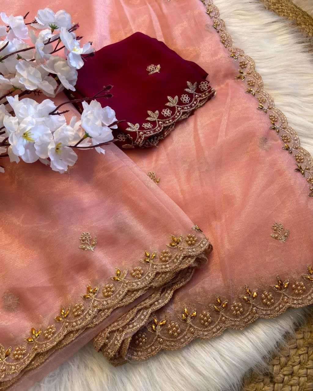 Ynf Organza RIN216 Parvati Sarees Wedding Collections Festive Collections Wholesale Organza Sarees Hand Work Sarees Sarees With Blouse Manufacturer