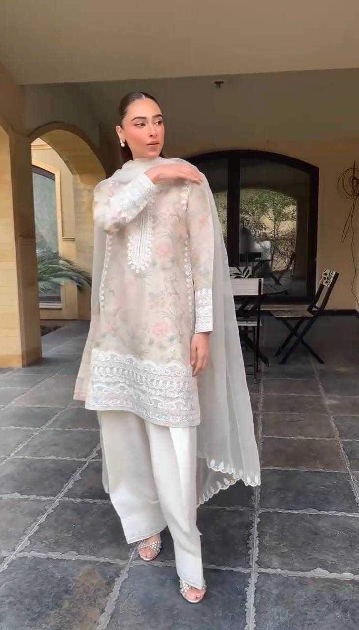 Ynf Organza Silk KESH499 3126 Suits & Dresses Wedding Collections Festive Collections Wholesale Embroidery Suits Palazzo Suit Ladies Silk Suit Manufacturer