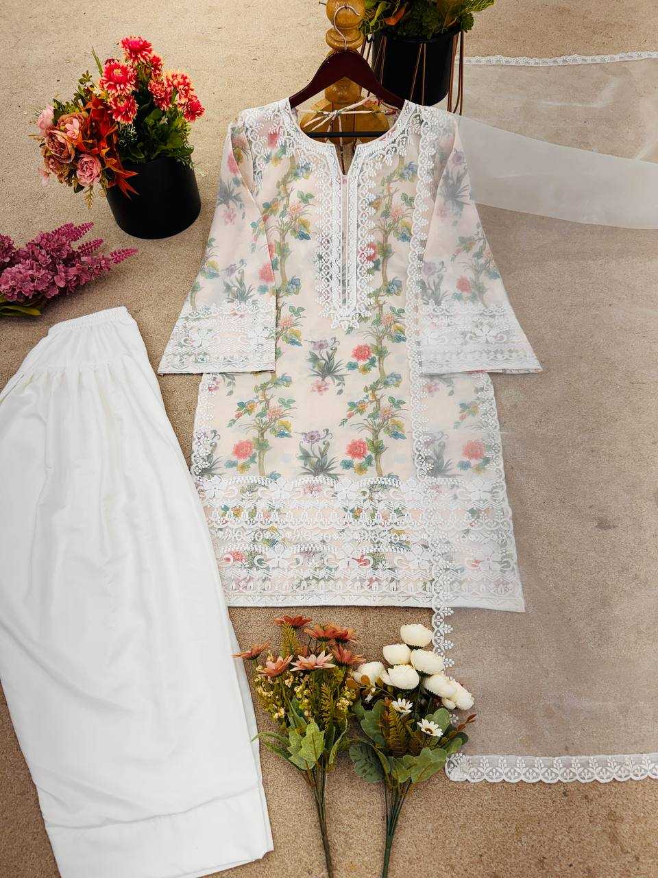 Ynf Organza Silk KESH499 3126 Suits & Dresses Wedding Collections Festive Collections Wholesale Embroidery Suits Palazzo Suit Ladies Silk Suit Manufacturer