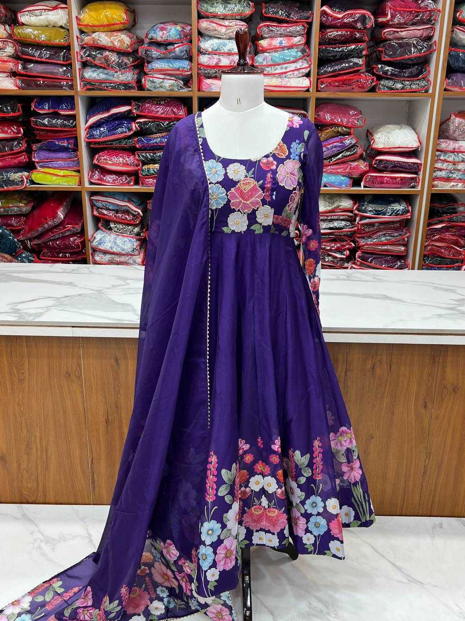Ynf Organza Silk KESH504 25 Suits & Dresses Wedding Collections Festive Collections Wholesale Printed Suits Ladies Silk Suit Anarkali Suits Manufacturer