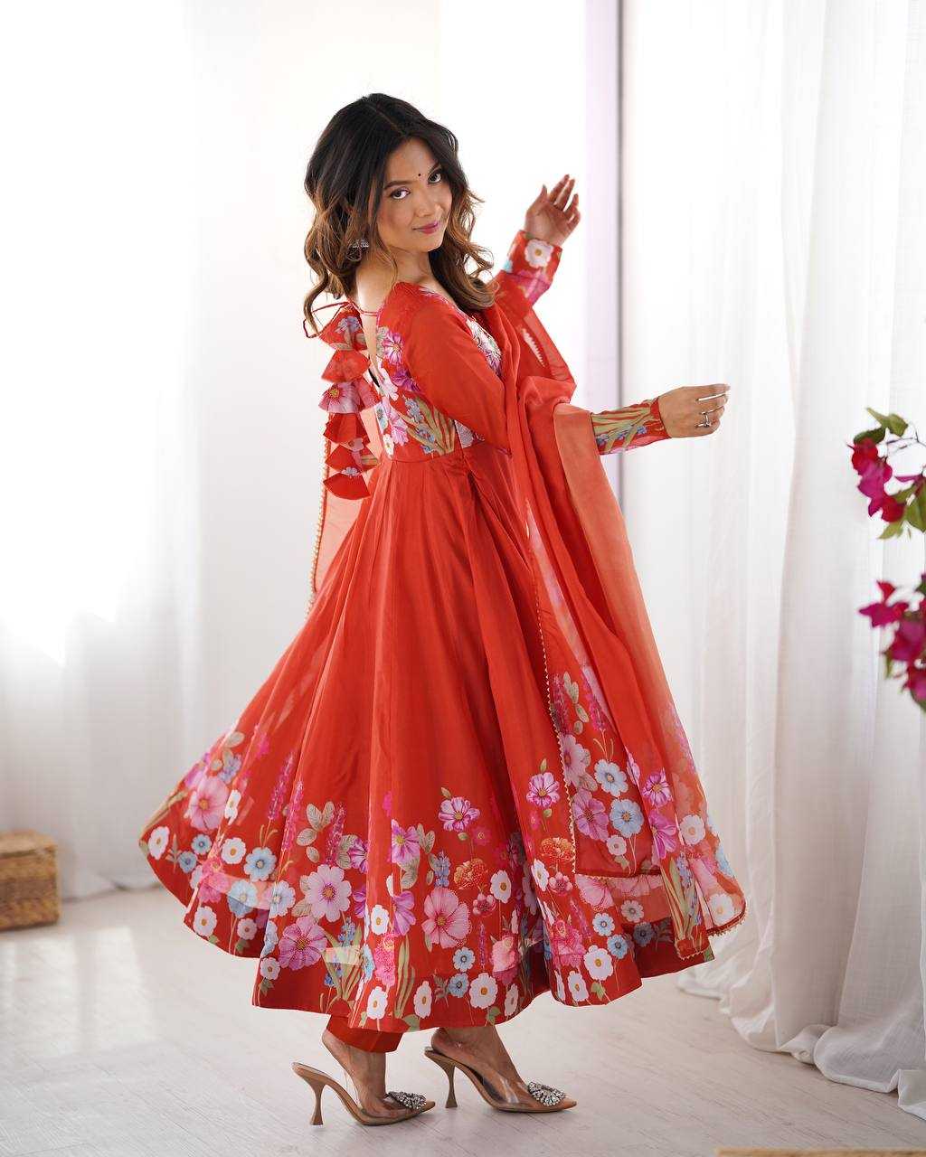 Ynf Organza Silk KESH504 25 Suits & Dresses Wedding Collections Festive Collections Wholesale Printed Suits Ladies Silk Suit Anarkali Suits Manufacturer