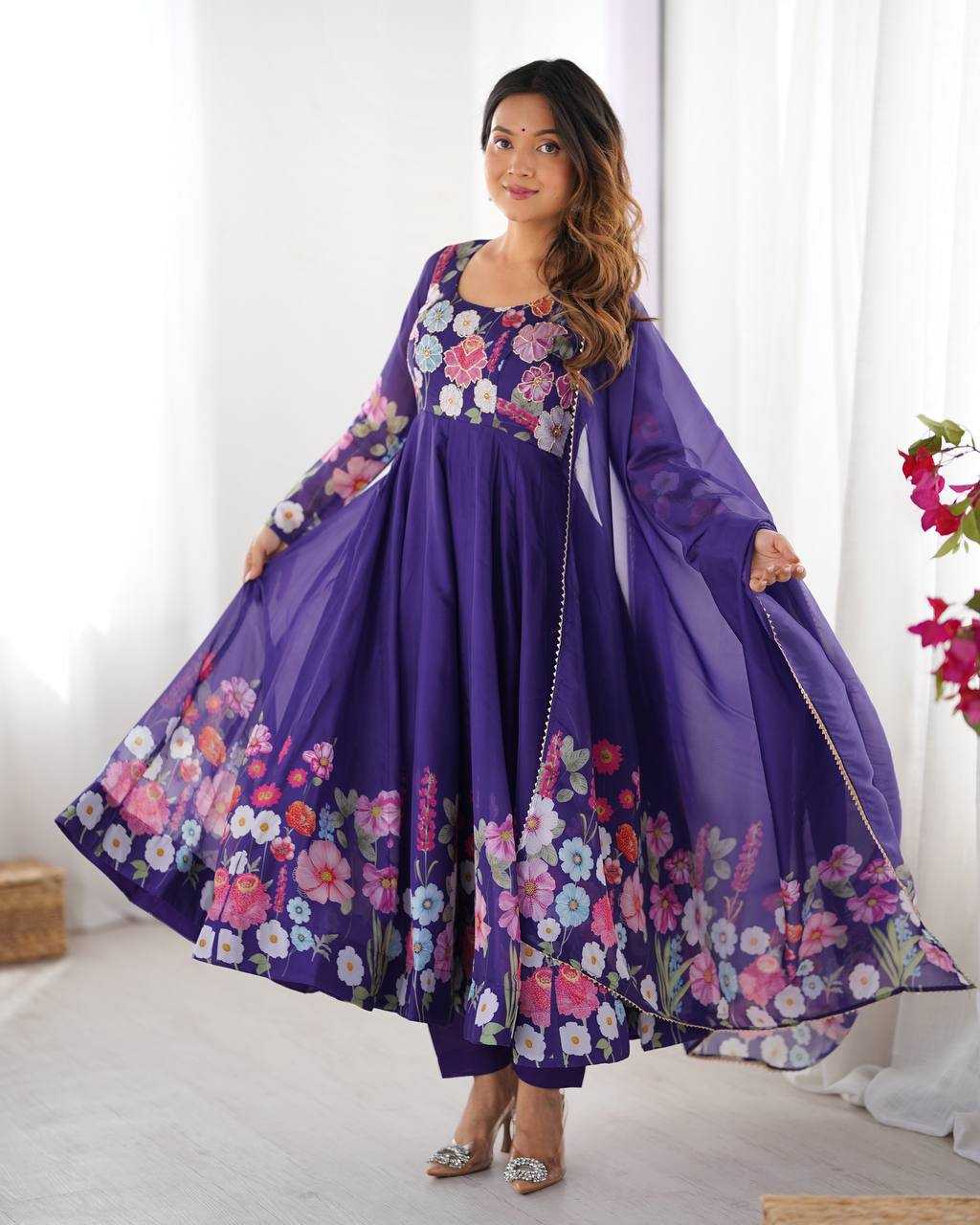 Ynf Organza Silk KESH504 25 Suits & Dresses Wedding Collections Festive Collections Wholesale Printed Suits Ladies Silk Suit Anarkali Suits Manufacturer