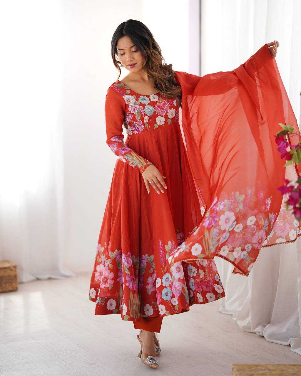 Ynf Organza Silk KESH504 25 Suits & Dresses Wedding Collections Festive Collections Wholesale Printed Suits Ladies Silk Suit Anarkali Suits Manufacturer