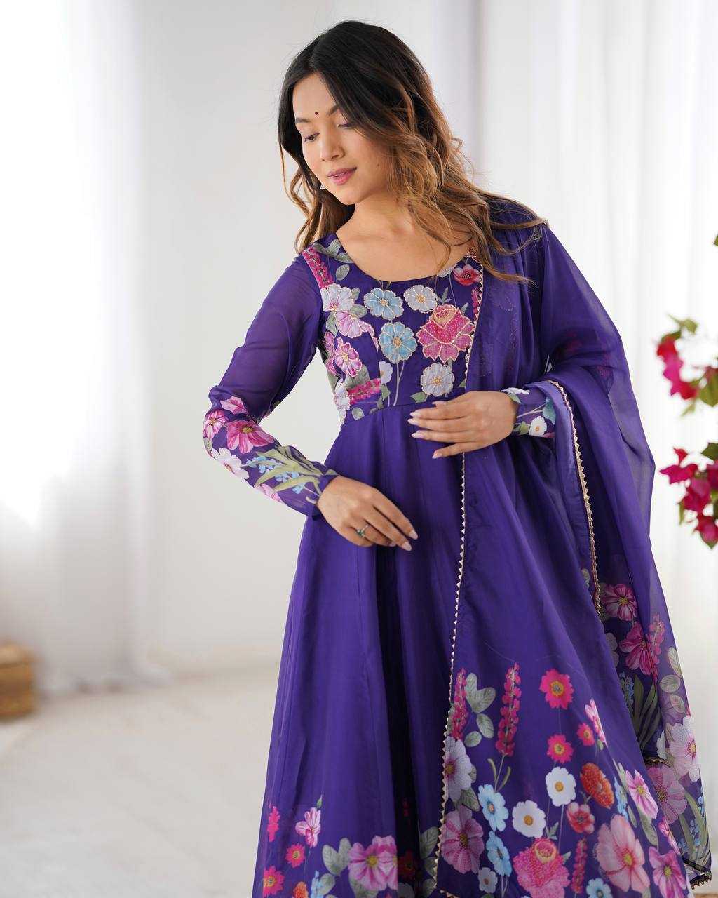 Ynf Organza Silk KESH504 25 Suits & Dresses Wedding Collections Festive Collections Wholesale Printed Suits Ladies Silk Suit Anarkali Suits Manufacturer