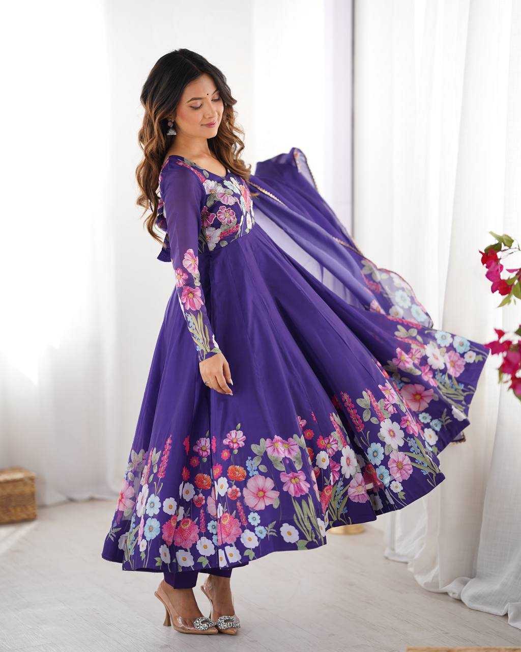 Ynf Organza Silk KESH504 25 Suits & Dresses Wedding Collections Festive Collections Wholesale Printed Suits Ladies Silk Suit Anarkali Suits Manufacturer