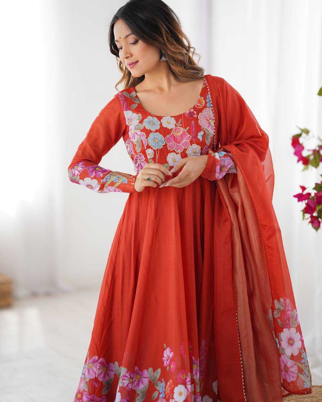 Ynf Organza Silk KESH504 25 Suits & Dresses Wedding Collections Festive Collections Wholesale Printed Suits Ladies Silk Suit Anarkali Suits Manufacturer