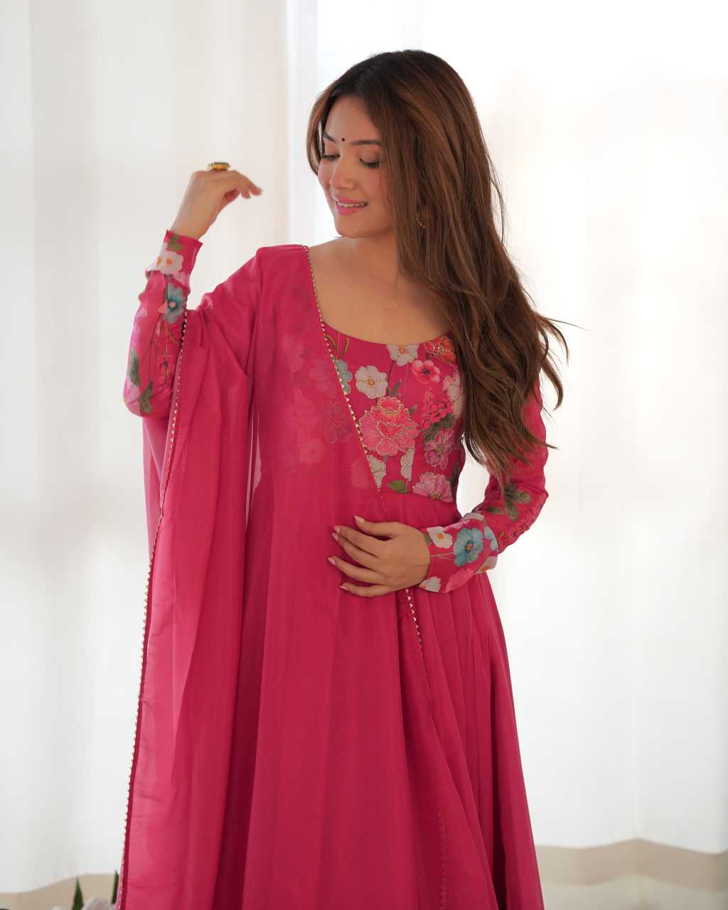 Ynf Organza Silk KESH504 25 Suits & Dresses Wedding Collections Festive Collections Wholesale Printed Suits Ladies Silk Suit Anarkali Suits Manufacturer