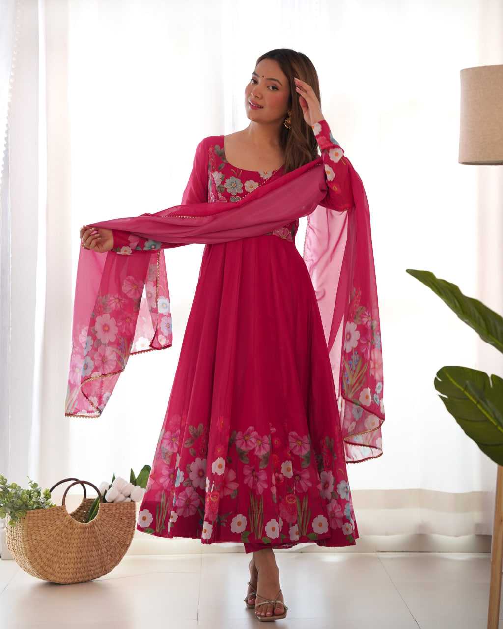 Ynf Organza Silk KESH504 25 Suits & Dresses Wedding Collections Festive Collections Wholesale Printed Suits Ladies Silk Suit Anarkali Suits Manufacturer