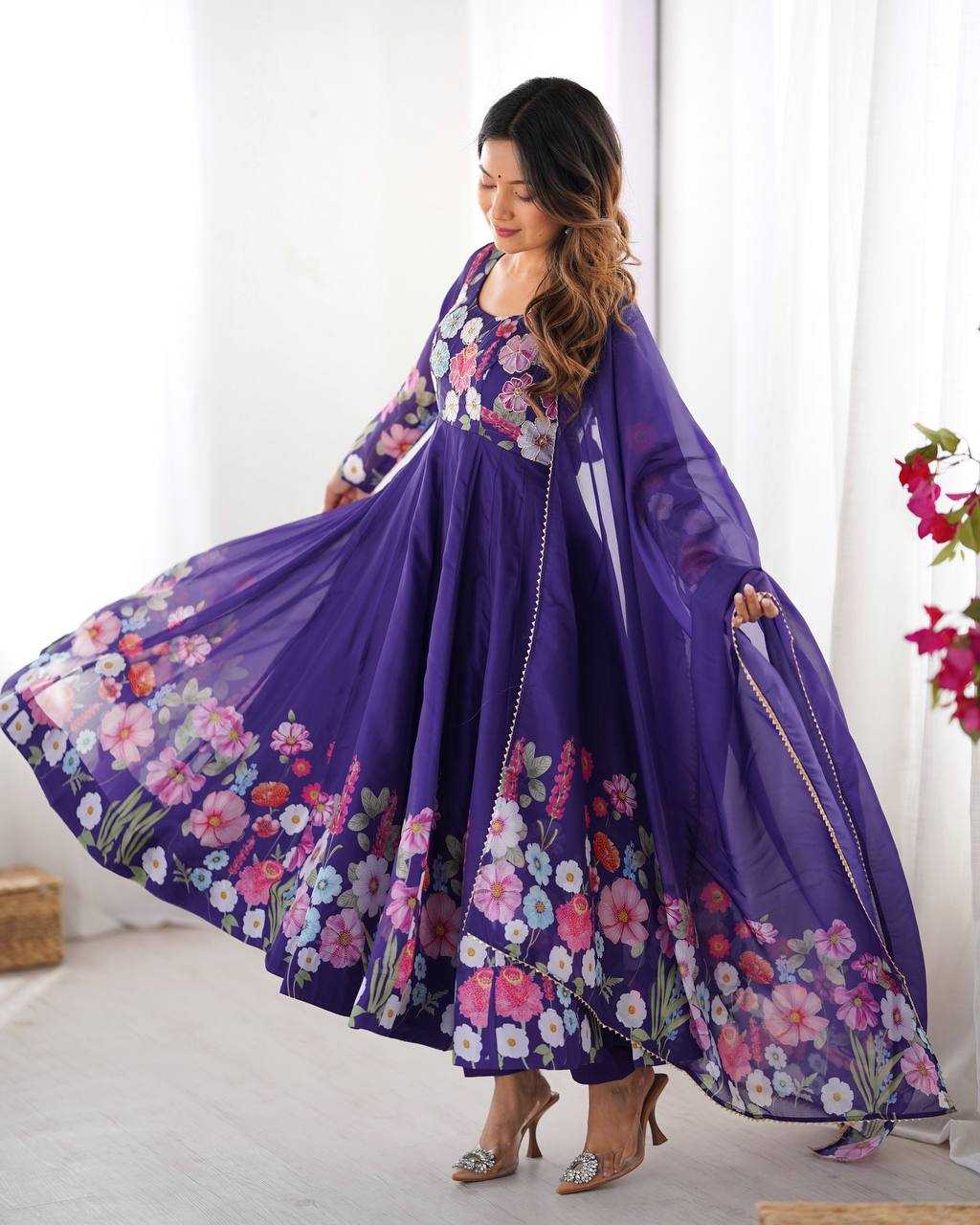 Ynf Organza Silk KESH504 25 Suits & Dresses Wedding Collections Festive Collections Wholesale Printed Suits Ladies Silk Suit Anarkali Suits Manufacturer