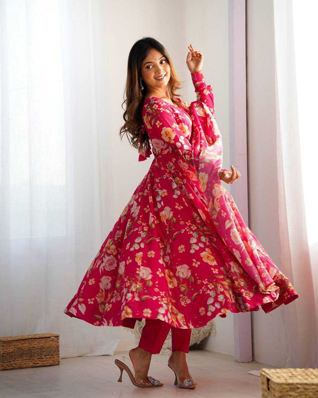 Ynf Organza Silk KESH504 274 Gowns Wedding Collections Festive Collections Wholesale Printed Gowns Anarkali Gown Wedding Outfits Manufacturer