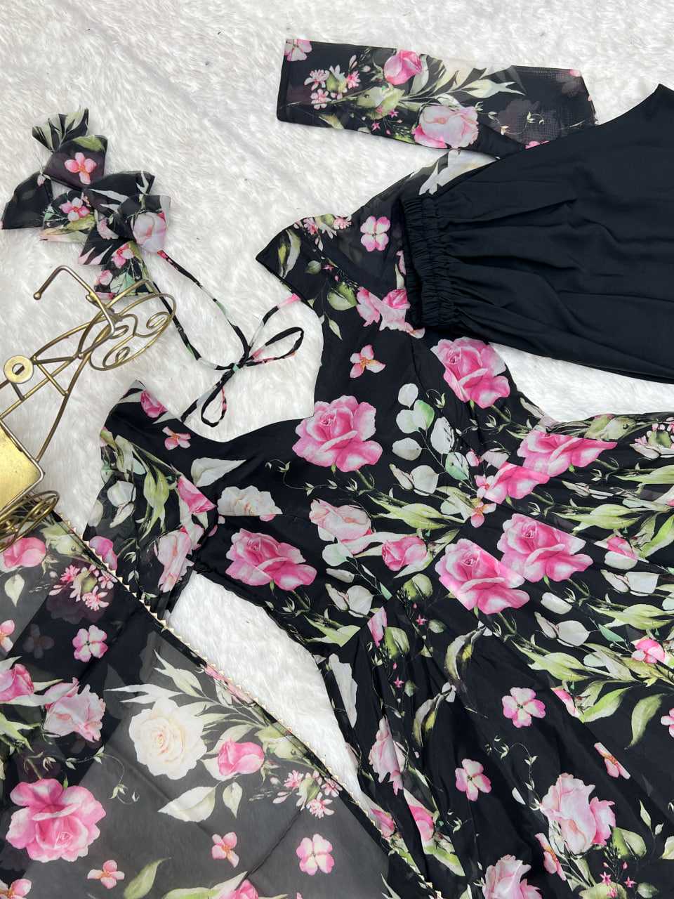 Ynf Organza Silk KESH504 274 Gowns Wedding Collections Festive Collections Wholesale Printed Gowns Anarkali Gown Wedding Outfits Manufacturer