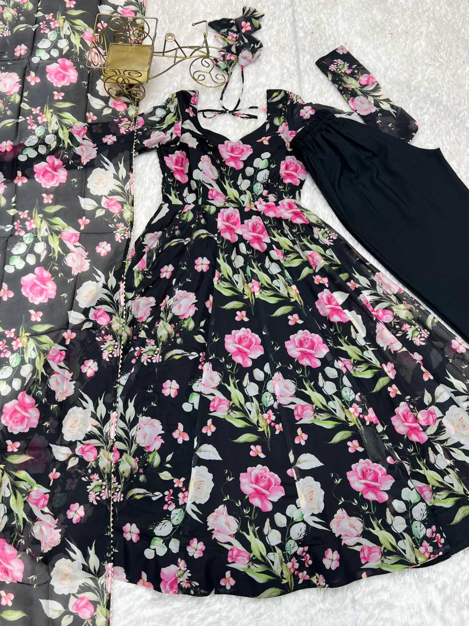 Ynf Organza Silk KESH504 274 Gowns Wedding Collections Festive Collections Wholesale Printed Gowns Anarkali Gown Wedding Outfits Manufacturer