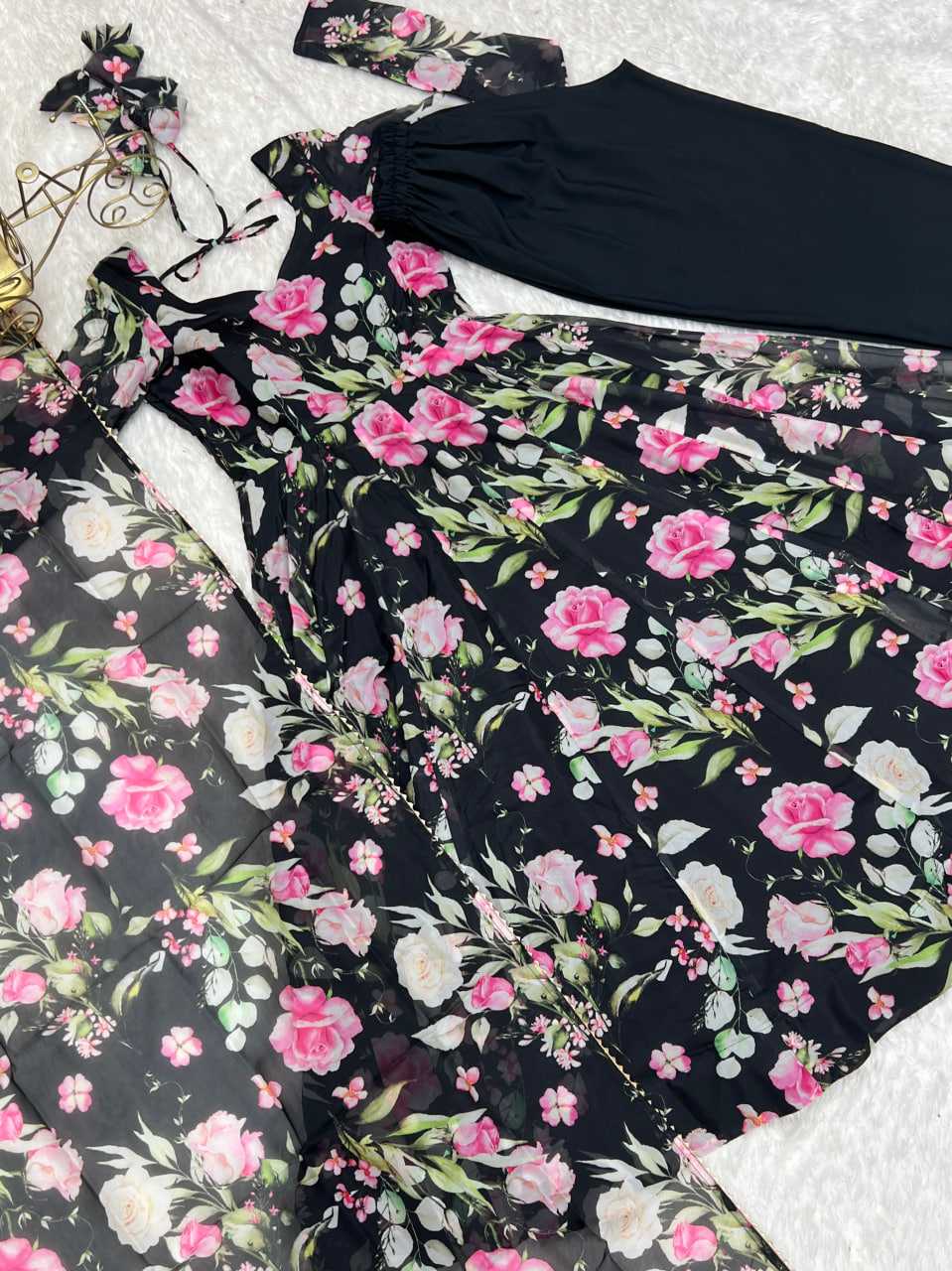 Ynf Organza Silk KESH504 274 Gowns Wedding Collections Festive Collections Wholesale Printed Gowns Anarkali Gown Wedding Outfits Manufacturer