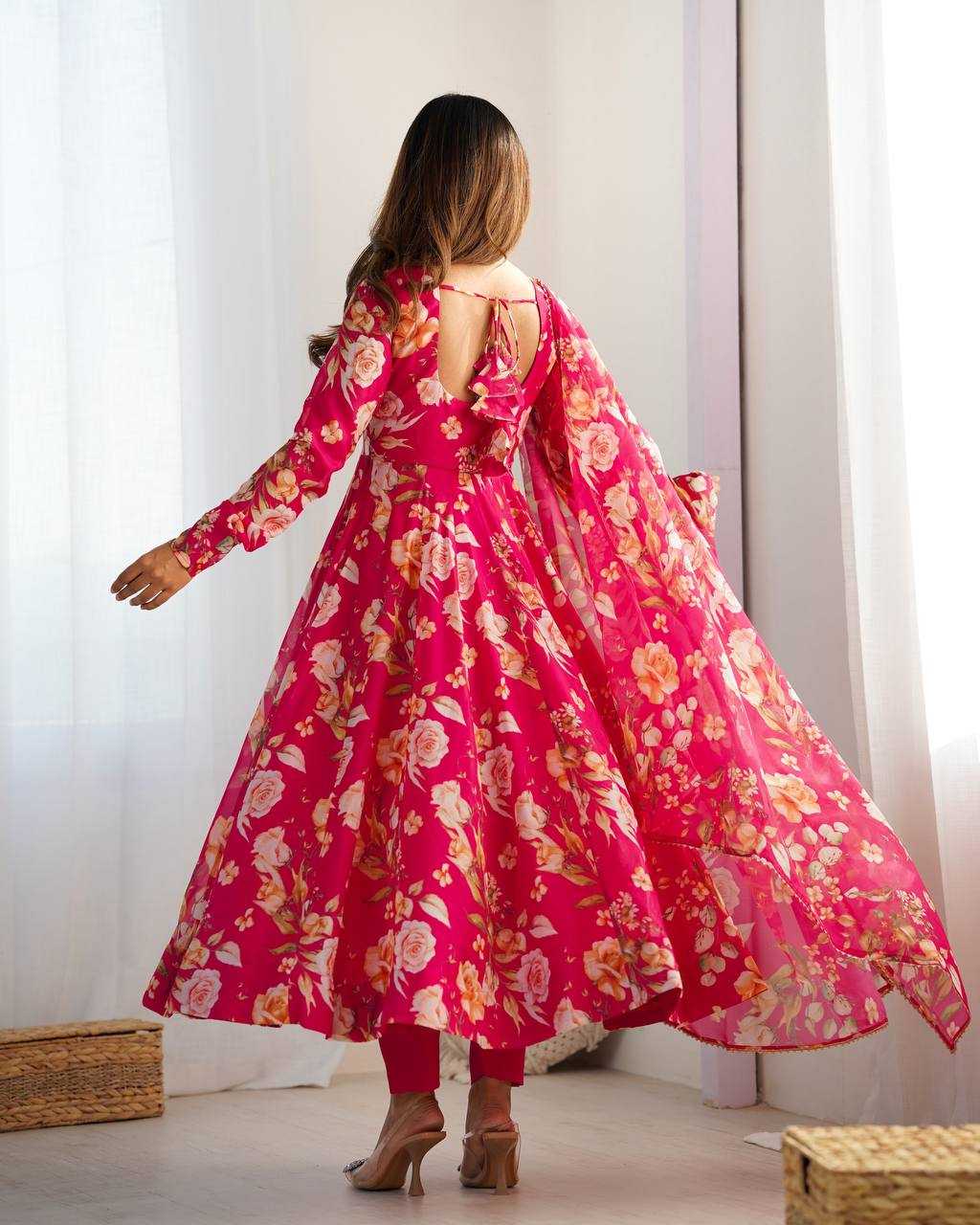 Ynf Organza Silk KESH504 274 Gowns Wedding Collections Festive Collections Wholesale Printed Gowns Anarkali Gown Wedding Outfits Manufacturer