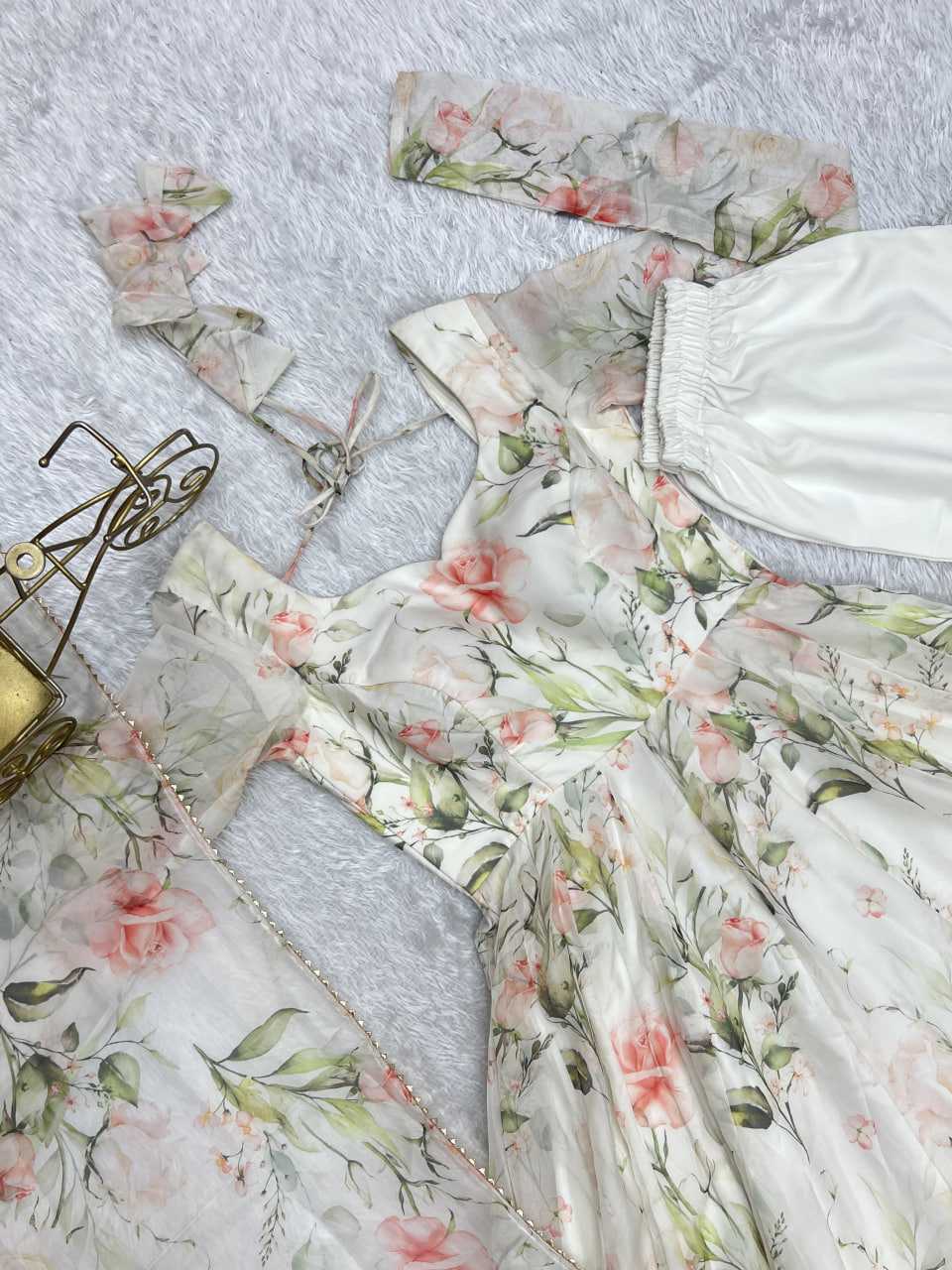 Ynf Organza Silk KESH504 274 Gowns Wedding Collections Festive Collections Wholesale Printed Gowns Anarkali Gown Wedding Outfits Manufacturer