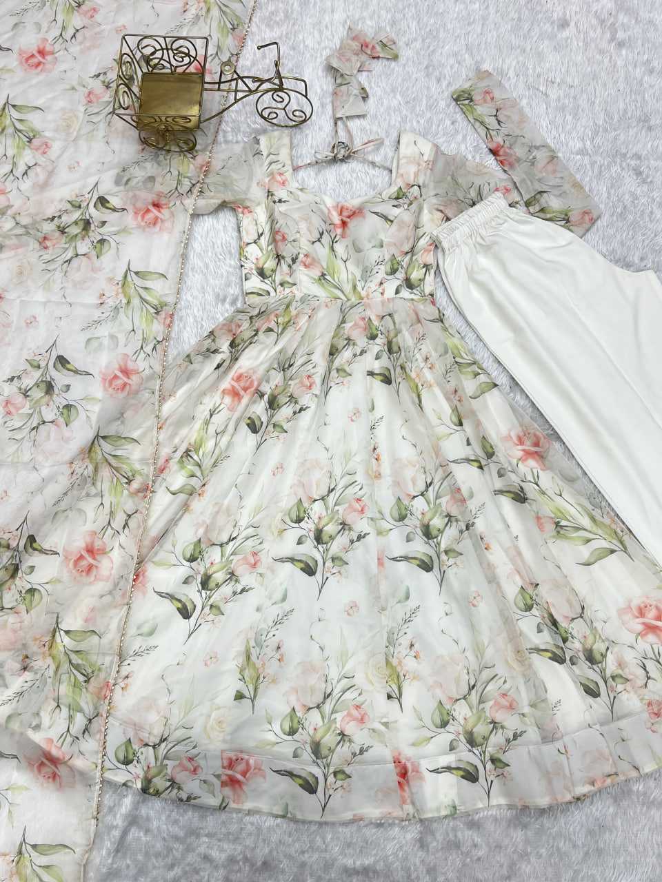 Ynf Organza Silk KESH504 274 Gowns Wedding Collections Festive Collections Wholesale Printed Gowns Anarkali Gown Wedding Outfits Manufacturer