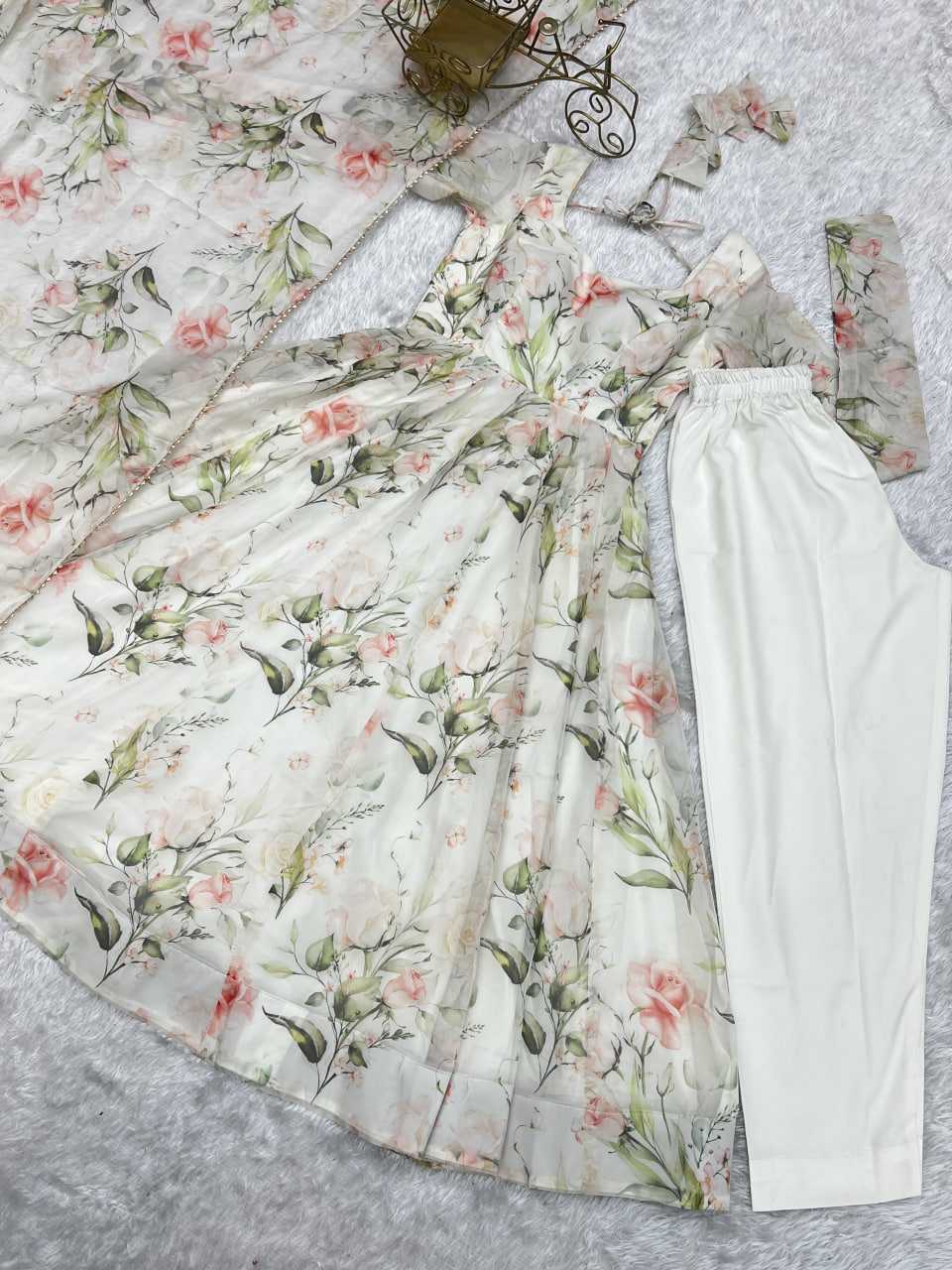 Ynf Organza Silk KESH504 274 Gowns Wedding Collections Festive Collections Wholesale Printed Gowns Anarkali Gown Wedding Outfits Manufacturer