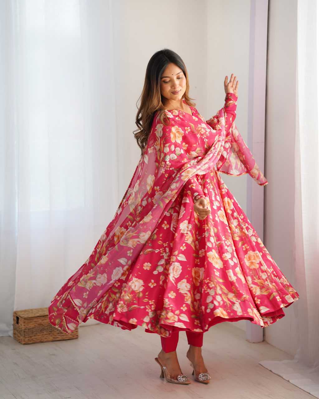 Ynf Organza Silk KESH504 274 Gowns Wedding Collections Festive Collections Wholesale Printed Gowns Anarkali Gown Wedding Outfits Manufacturer
