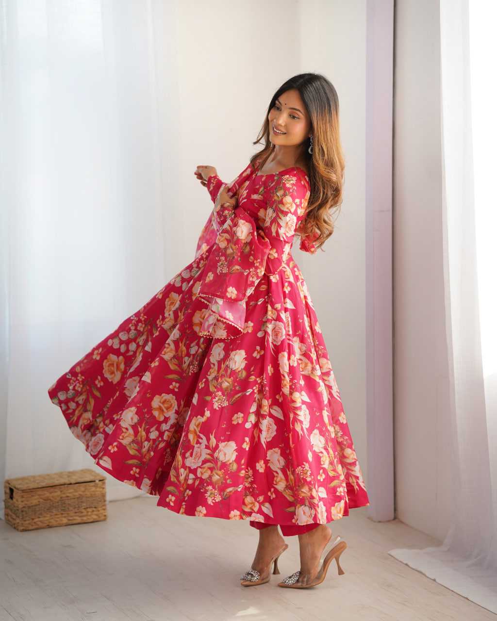 Ynf Organza Silk KESH504 274 Gowns Wedding Collections Festive Collections Wholesale Printed Gowns Anarkali Gown Wedding Outfits Manufacturer