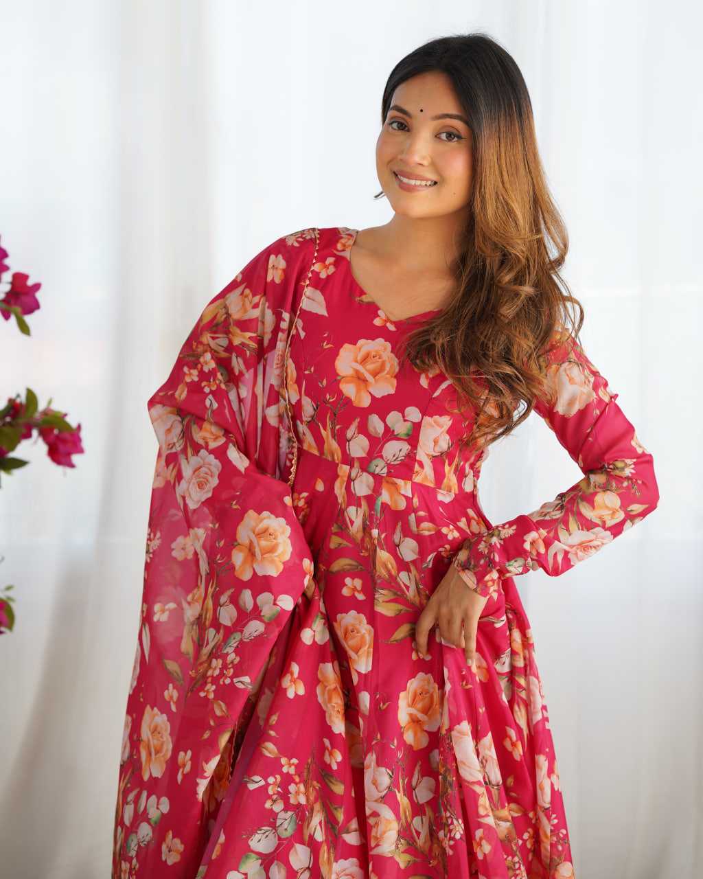 Ynf Organza Silk KESH504 274 Gowns Wedding Collections Festive Collections Wholesale Printed Gowns Anarkali Gown Wedding Outfits Manufacturer