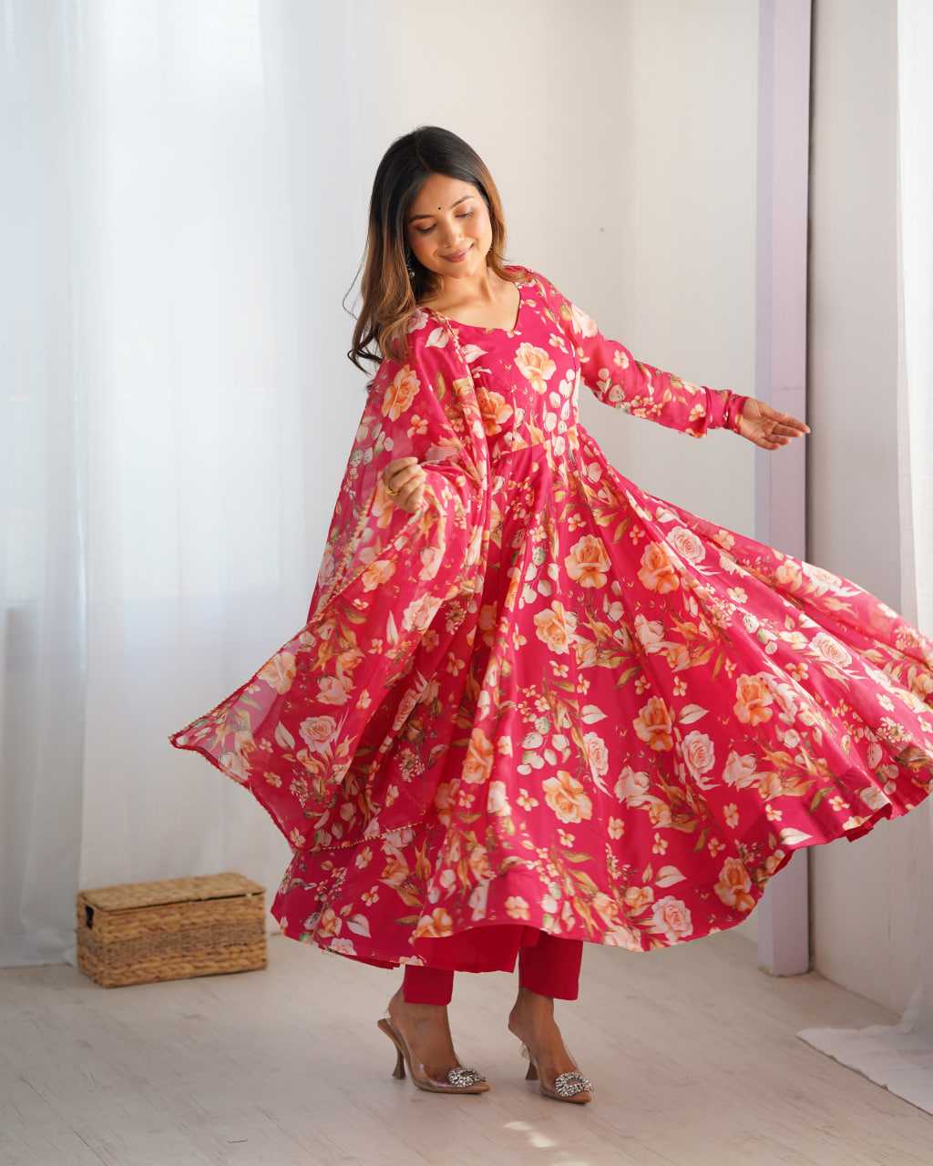 Ynf Organza Silk KESH504 274 Gowns Wedding Collections Festive Collections Wholesale Printed Gowns Anarkali Gown Wedding Outfits Manufacturer