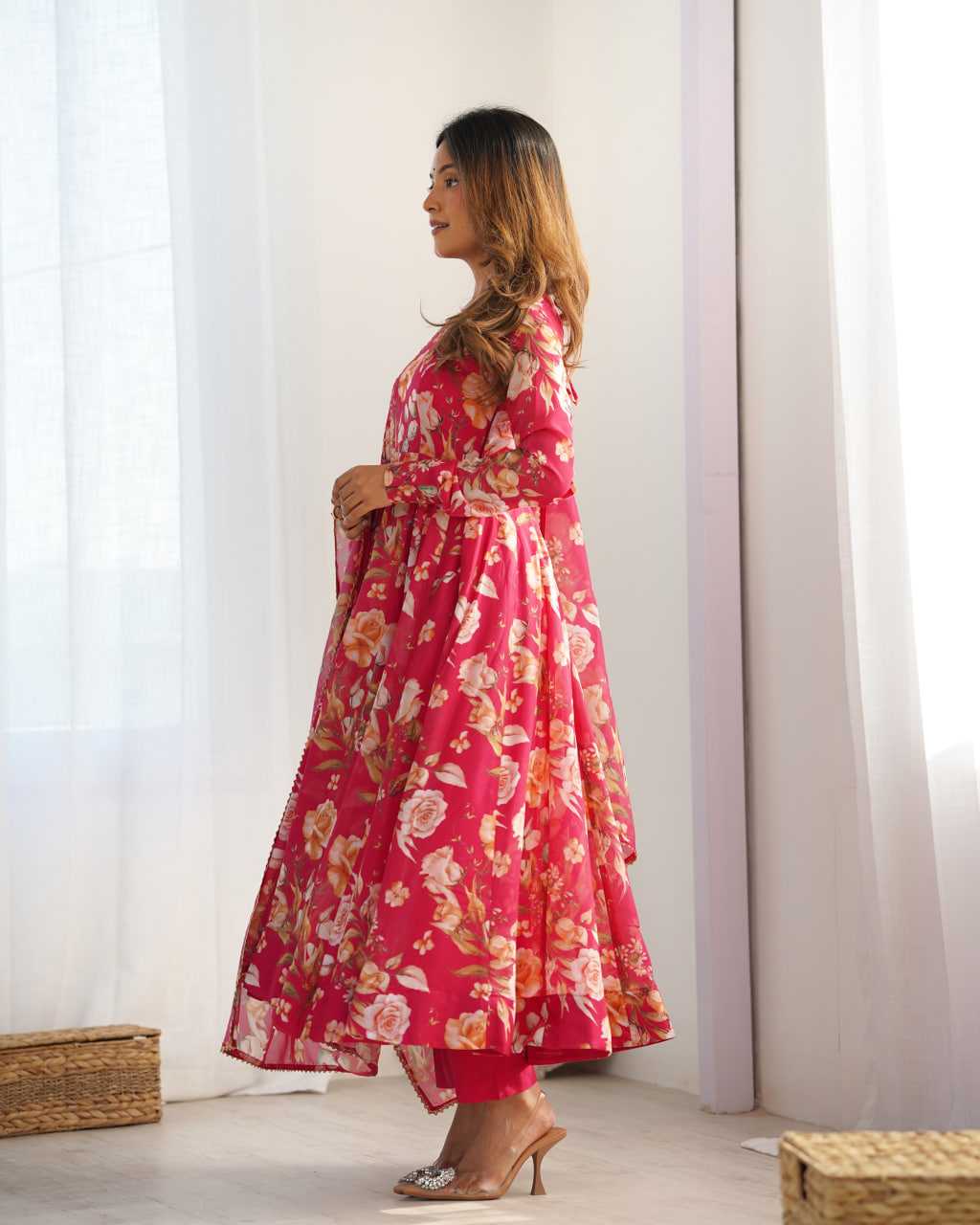 Ynf Organza Silk KESH504 274 Gowns Wedding Collections Festive Collections Wholesale Printed Gowns Anarkali Gown Wedding Outfits Manufacturer