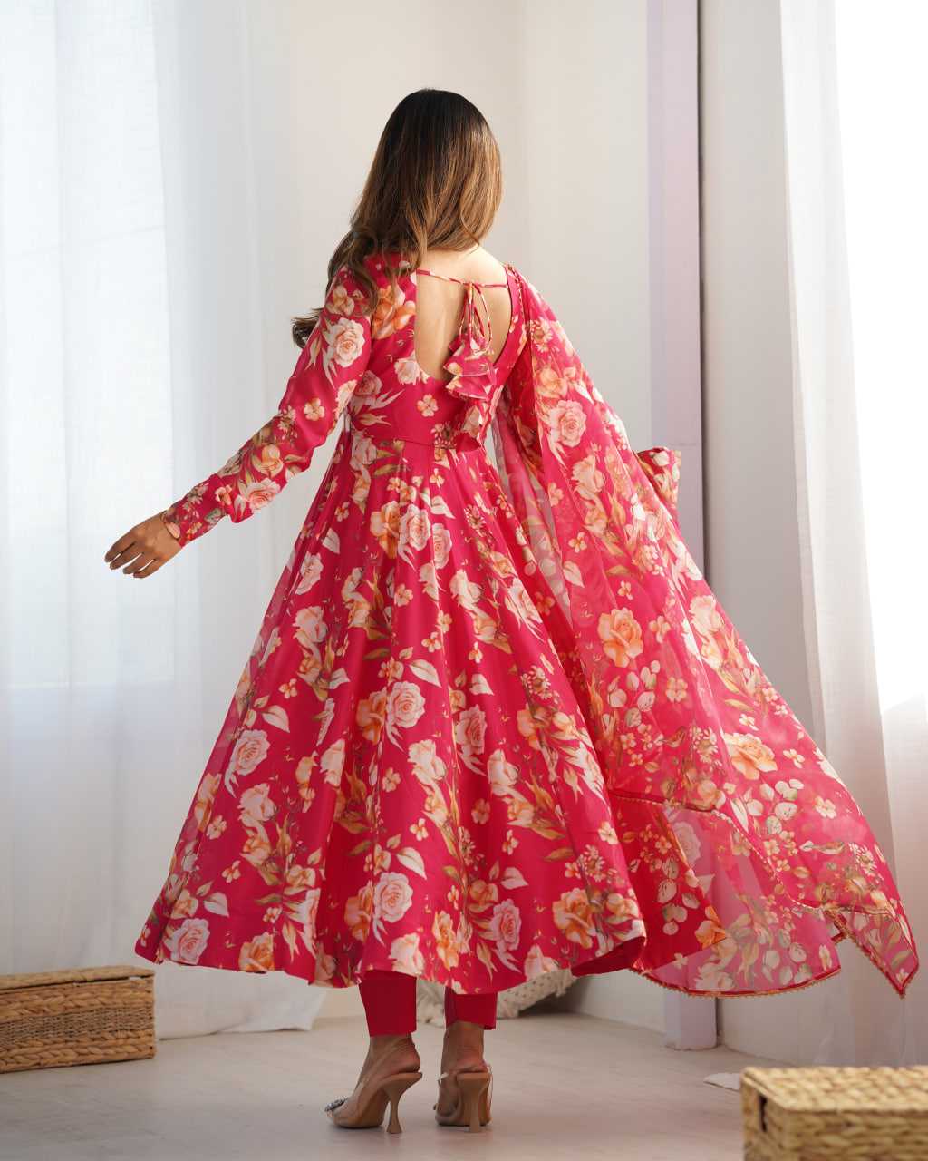 Ynf Organza Silk KESH504 274 Gowns Wedding Collections Festive Collections Wholesale Printed Gowns Anarkali Gown Wedding Outfits Manufacturer
