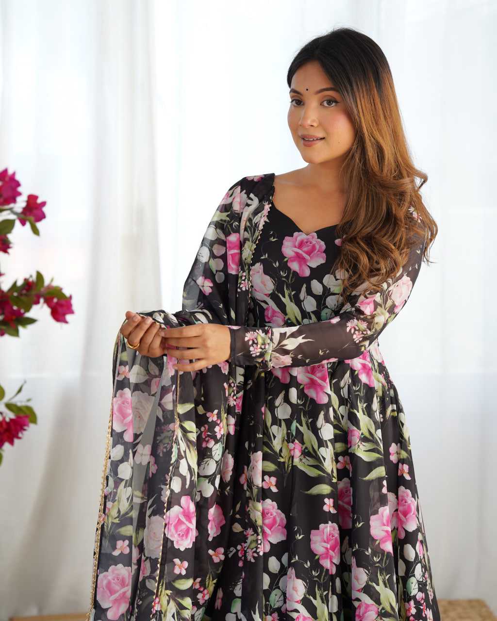 Ynf Organza Silk KESH504 274 Gowns Wedding Collections Festive Collections Wholesale Printed Gowns Anarkali Gown Wedding Outfits Manufacturer