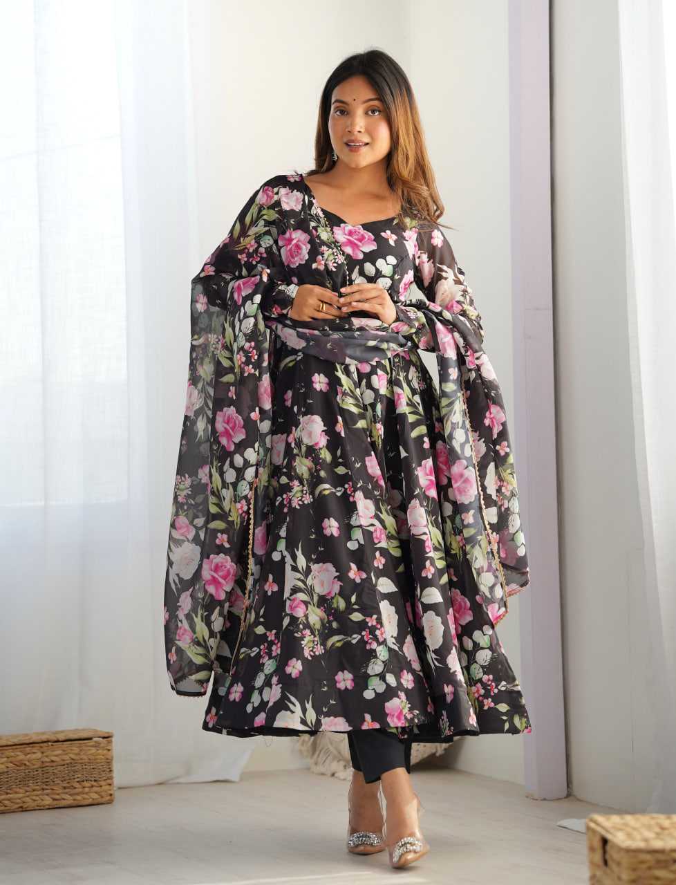 Ynf Organza Silk KESH504 274 Gowns Wedding Collections Festive Collections Wholesale Printed Gowns Anarkali Gown Wedding Outfits Manufacturer