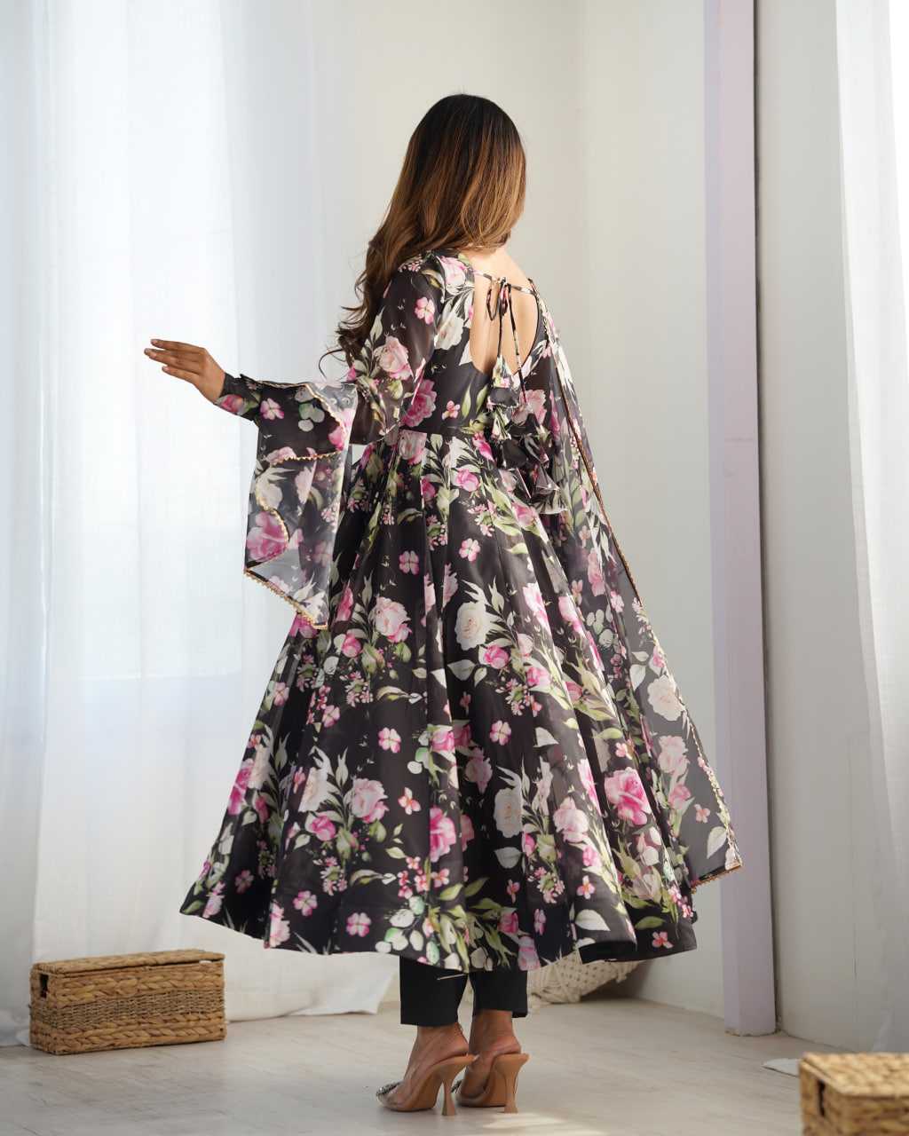 Ynf Organza Silk KESH504 274 Gowns Wedding Collections Festive Collections Wholesale Printed Gowns Anarkali Gown Wedding Outfits Manufacturer