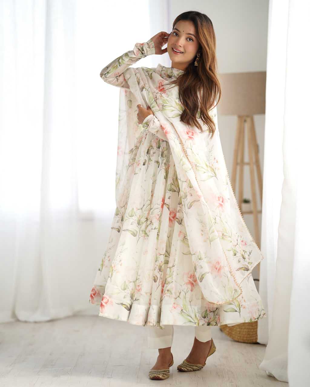 Ynf Organza Silk KESH504 274 Gowns Wedding Collections Festive Collections Wholesale Printed Gowns Anarkali Gown Wedding Outfits Manufacturer