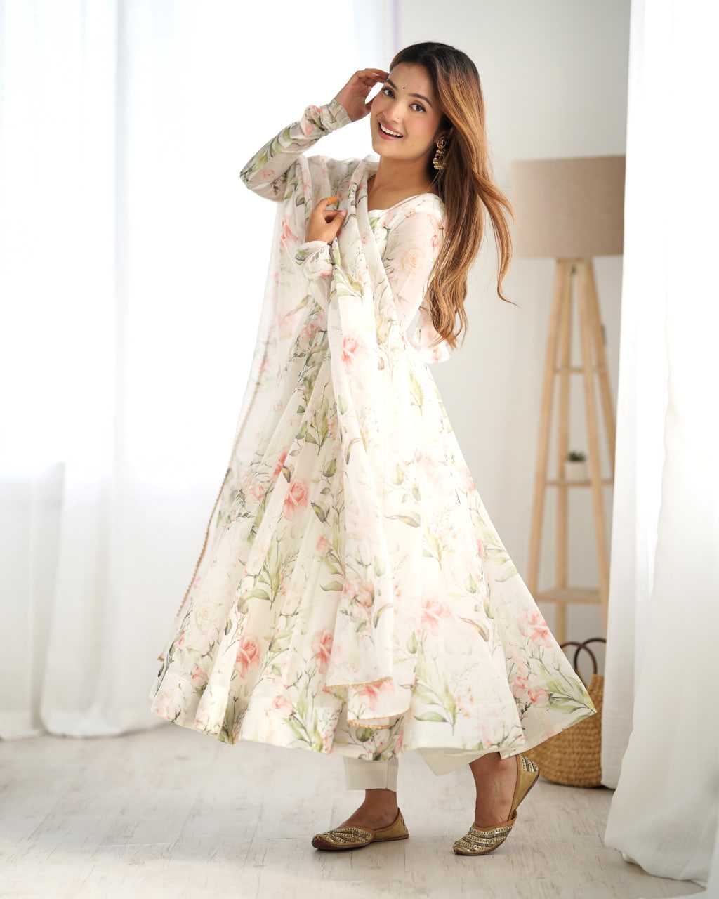 Ynf Organza Silk KESH504 274 Gowns Wedding Collections Festive Collections Wholesale Printed Gowns Anarkali Gown Wedding Outfits Manufacturer