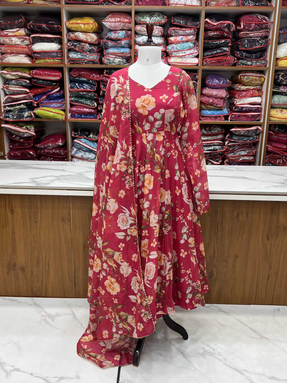 Ynf Organza Silk KESH504 274 Gowns Wedding Collections Festive Collections Wholesale Printed Gowns Anarkali Gown Wedding Outfits Manufacturer