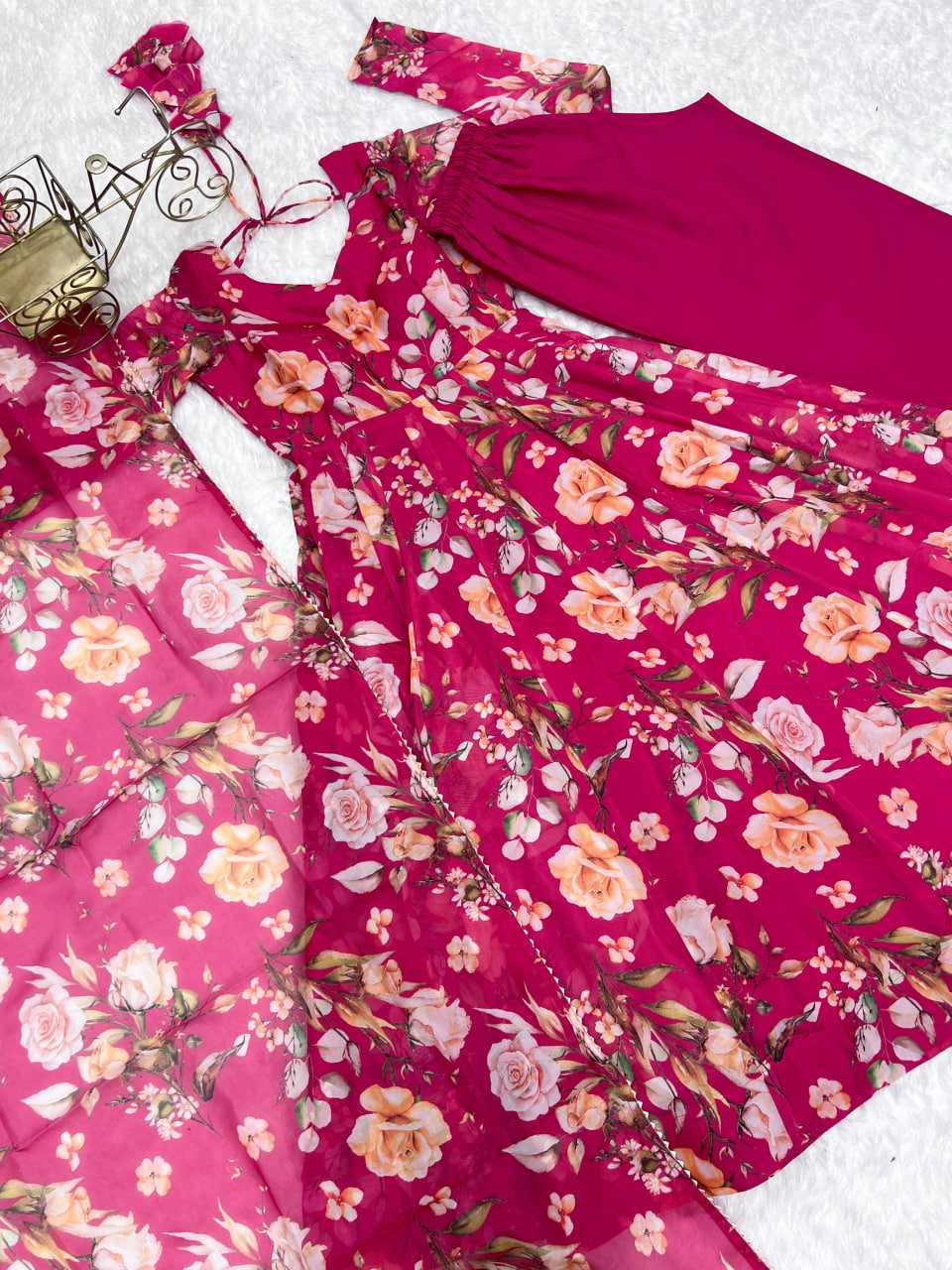 Ynf Organza Silk KESH504 274 Gowns Wedding Collections Festive Collections Wholesale Printed Gowns Anarkali Gown Wedding Outfits Manufacturer