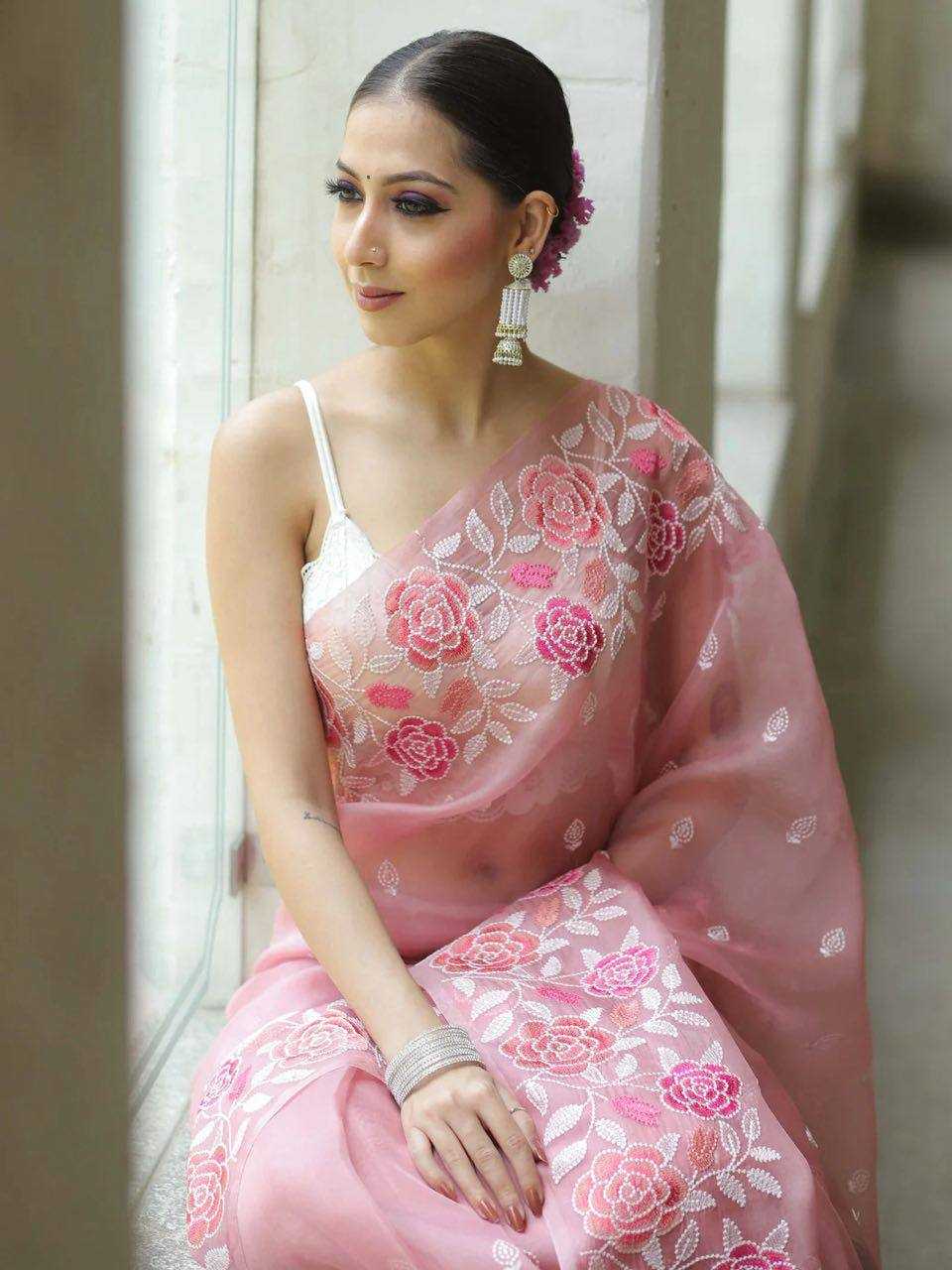 Ynf Organza Silk RIN131 318 Silk Sarees Wholesale Party Wear Silk Sarees Embroidered Silk Sarees Manufacturer