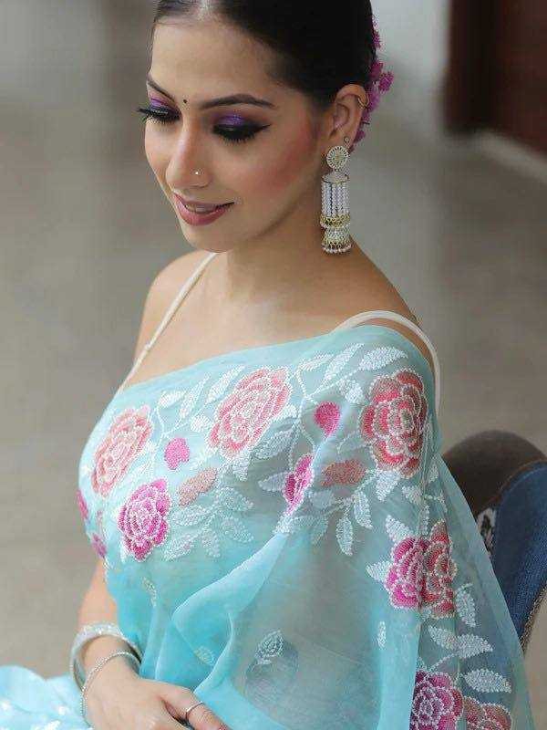 Ynf Organza Silk RIN131 318 Silk Sarees Wholesale Party Wear Silk Sarees Embroidered Silk Sarees Manufacturer