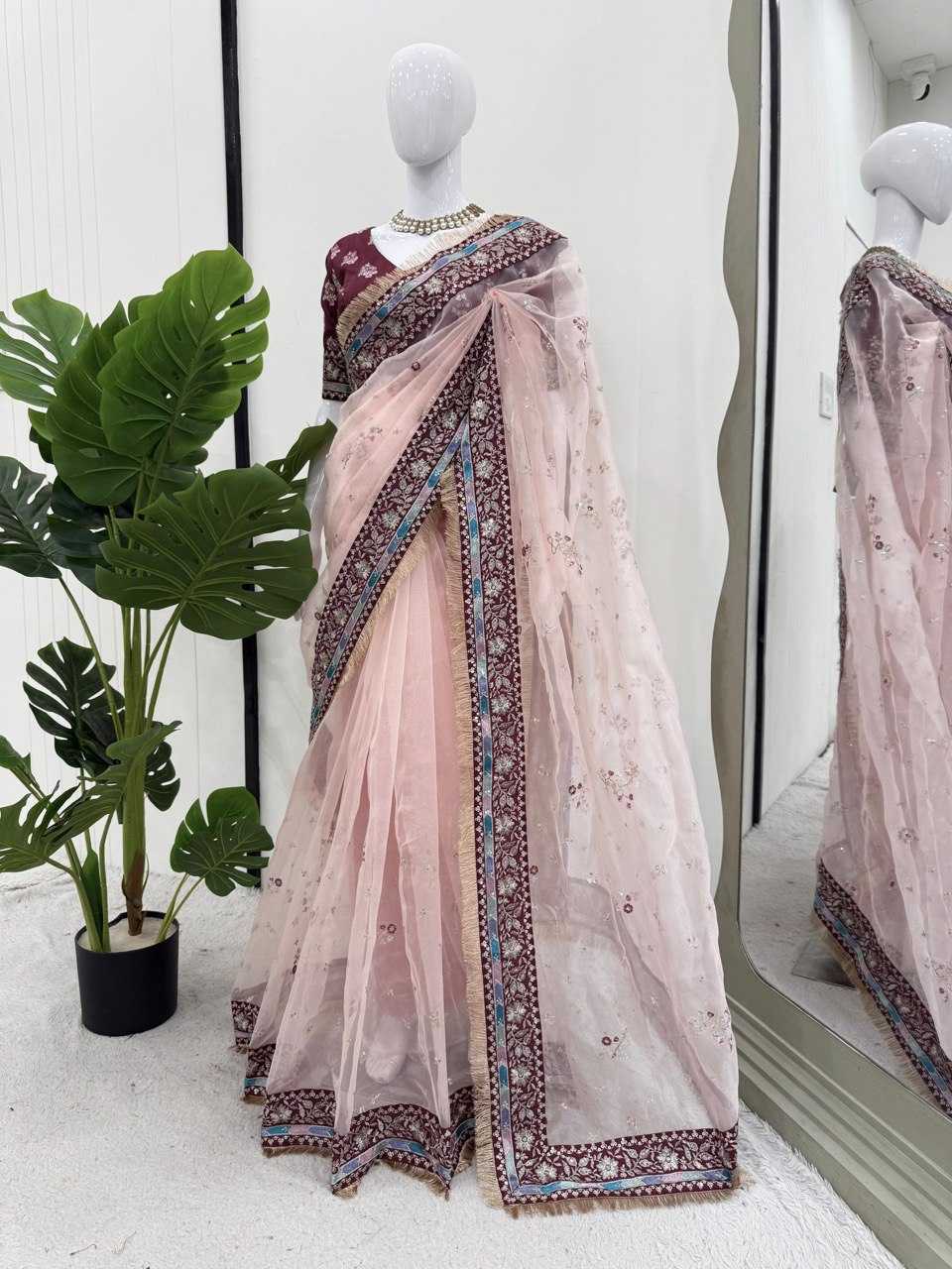 Ynf Organza Silk RIN133 595 Silk Sarees Wholesale Party Wear Silk Sarees Designer Silk Sarees Manufacturer