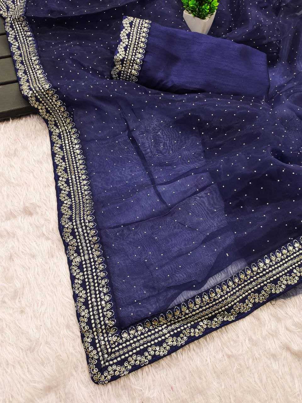 Ynf Organza Silk RIN216 dipika Sarees Wedding Collections Festive Collections Wholesale Organza Sarees Sequins Work Saree Sarees With Blouse Manufacturer