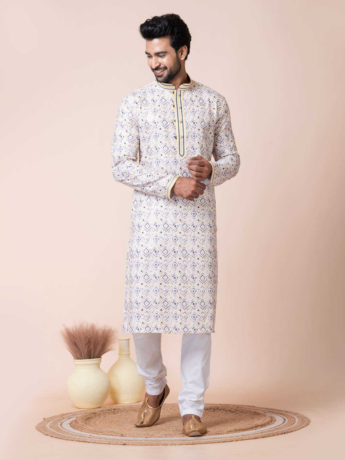 Ynf Poly Cotton RIN223 3473A Mens Wear Wholesale Mens Kurtas Mens Kurta Pyjama Men Wedding kurta Manufacturer