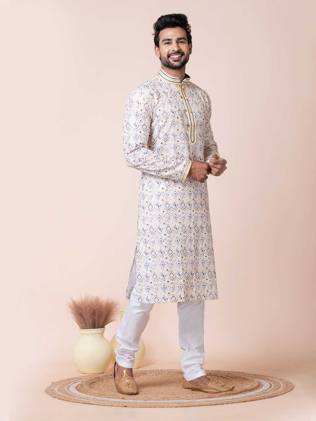 Ynf Poly Cotton RIN223 3473A Mens Wear Wholesale Mens Kurtas Mens Kurta Pyjama Men Wedding kurta Manufacturer