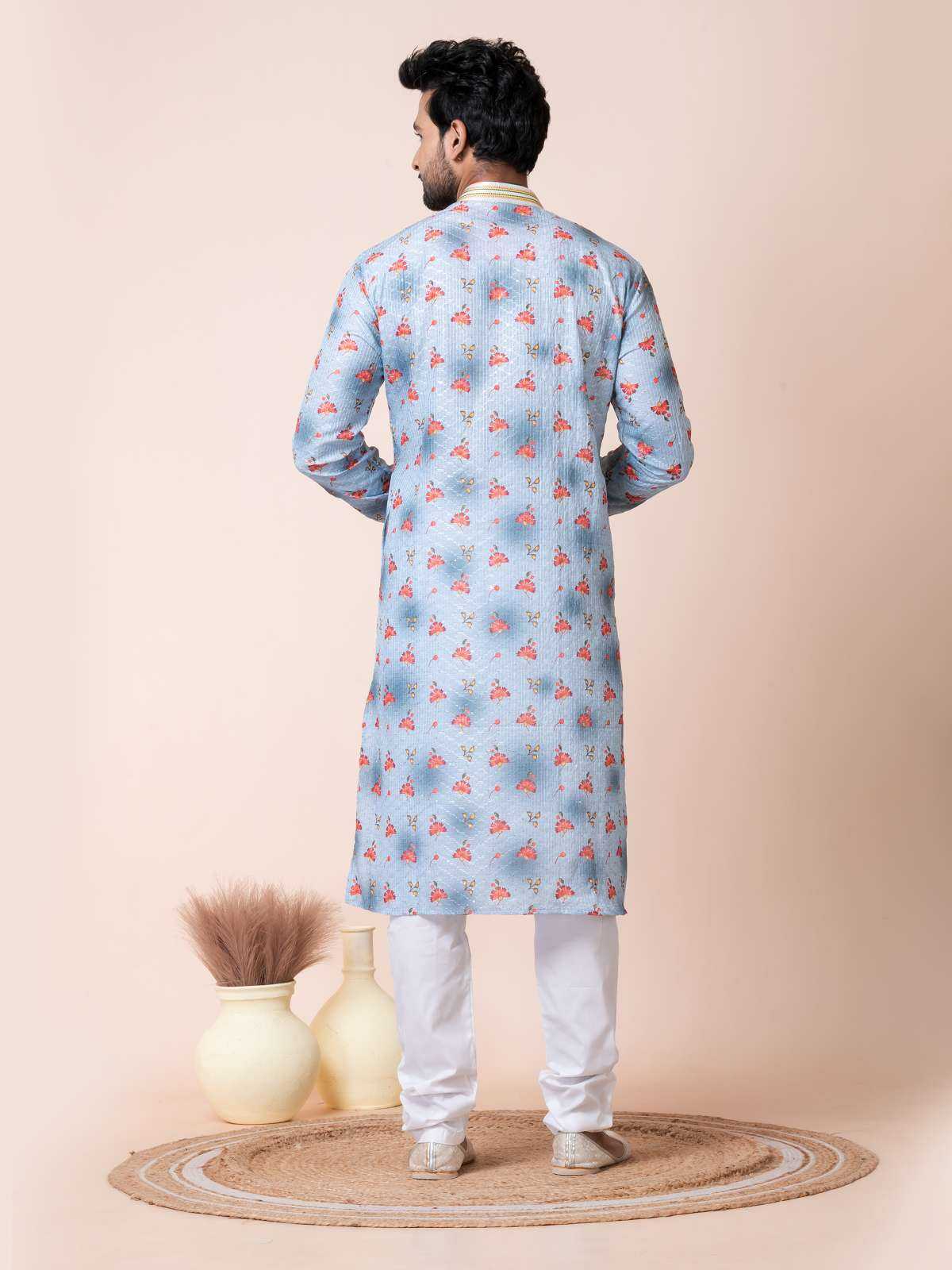 Ynf Poly Cotton RIN223 3480B Mens Wear Festive Collections Wholesale Mens Kurtas Mens Kurta Pyjama Onam Collections Manufacturer